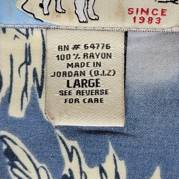 Big Dogs Hawaiian Tropical Resort Beach Floral Short Sleeve Shirt 90's Mens Lg - Picture 10 of 13